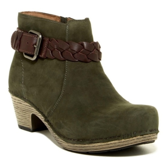 Dansko Shoes - Dansko "Michelle" Milled Nubuck Boot Olive Green | Women's Size 39, 8.5 Or 9
